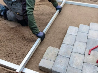 Avrettnings planke for belegningsstein